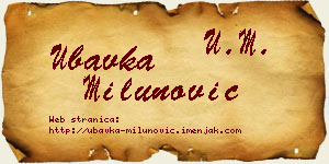 Ubavka Milunović vizit kartica